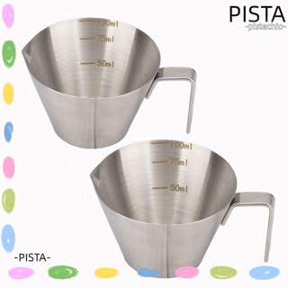 Pista ถ้วยตวงเอสเปรสโซ่ สเตนเลส 1/2 100 มล. ทําความสะอาดได้ สีเงิน สําหรับทําเบเกอรี่