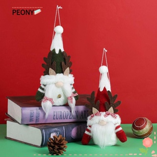 Peonypavilion ตุ๊กตาโนมไร้หน้า สีแดง สีเขียว สําหรับแขวนตกแต่งต้นคริสต์มาส 22*12*5 ซม.