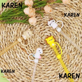 Karen จุกปิดหลอดดูดน้ํา ซิลิโคน กันกระเด็น ใช้ซ้ําได้ สําหรับห้องครัว