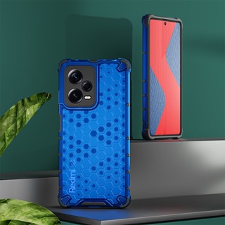 เคสโทรศัพท์มือถือ PC แข็ง ซิลิโคนนิ่ม กันกระแทก ลายรังผึ้ง สําหรับ Xiaomi Redmi Note 12s Note 12 Pro+