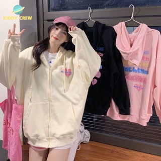 เสื้อฮู้ด งานปัก แขนยาว สไตล์เกาหลี โอเวอร์ไซซ์