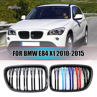 กระจังหน้ารถยนต์ แบบเส้นคู่ สีดําเงา แบบเปลี่ยน สําหรับ BMW E84 X1 2010-2015 [Marico.th]