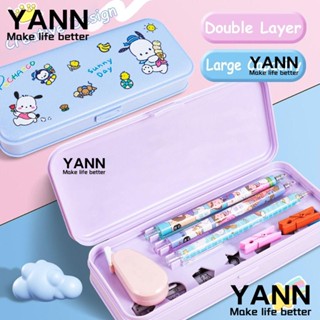 Yann1 กล่องดินสอ ลาย Cinnamoroll Pochacco สองชั้น จุของได้เยอะ แฟชั่น สําหรับนักเรียน สํานักงาน