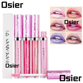 Osier1 ลิปกลอส ลิปบาล์ม เนื้อเจลลี่ เมทัลลิก ซาติน ให้ความชุ่มชื้น ติดทนนาน 6 สี สําหรับผู้หญิง