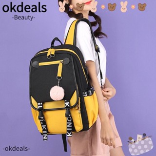 Okdeals กระเป๋าเป้สะพายหลัง กันน้ํา สําหรับนักเรียน กลางแจ้ง