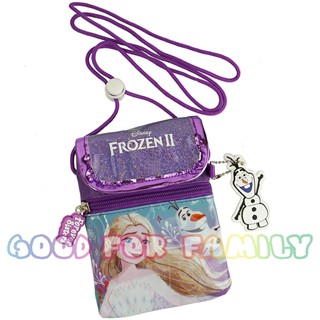 กระเป๋าสะพายข้างเล็ก Frozen Anna Elsa Olaf สีชมพู ขนาด 12 * 13 * 1 ซม. โฟรเซ่น อันนา เอลซ่า โอลาฟ