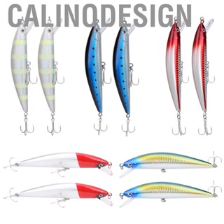 Calinodesign 2PCS Sinking Minnow Lures Tongue  Artificial Lifelike Baits Fishing Tackle