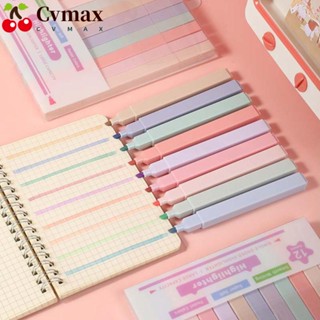 Cvmax ปากกาไฮไลท์ แบบสองหัว สีพาสเทล สําหรับสํานักงาน