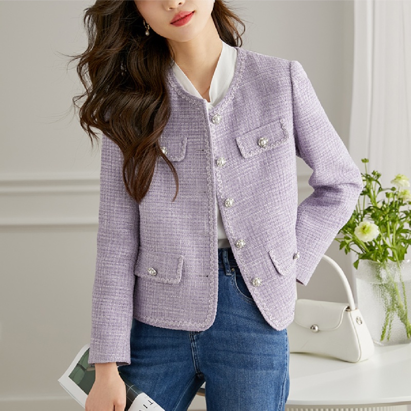 [F-store] French High-End Chanel Style Short Jacket Women 2023 Spring Autumn Style Classy Ladies Small Short Top