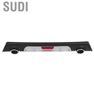 Sudi Rear Bumper Lip  2‑Outlet Dual Color Diffuser with Reflective Strip Fit for Vios 14‑16