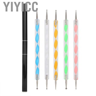 Yiyicc Nail Art Dotting Pen Manicure Tool Set Double‑End UV Gel Painting CRY