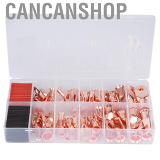 Cancanshop 100Pcs Cable Lug Kit 50pcs Brass Connector AWG Terminal + Black And Red