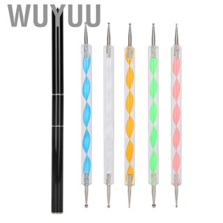 Wuyuu Nail Art Dotting Pen Manicure Tool Set Double‑End UV Gel Painting CRY