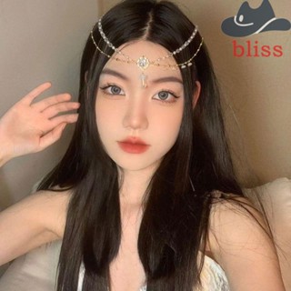 Bliss สายโซ่คาดศีรษะ ประดับคริสตัล ลายดอกไม้ สไตล์จีน สําหรับผู้หญิง พร็อพถ่ายรูป เทศกาลปีใหม่ เทศกาลปีใหม่