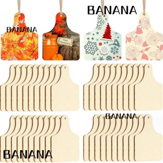 Banana1 ป้ายแท็กหูวัว แบบไม้ ขนาด 6.5x5 ซม. 2.5x2 นิ้ว สําหรับแขวนตกแต่ง งานฝีมือ DIY 40 ชิ้น