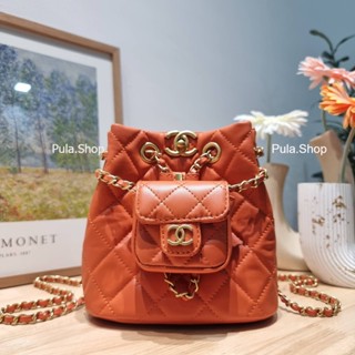 เป้สะพายหลังชาแนล​ Cha small Leather Logo backpack 007