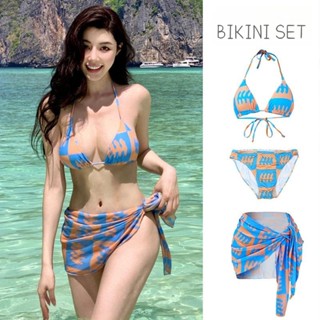 บิกินี่ชุดว่ายน้ํา บิกินี่ 3 ชิ้น bikini set สายพันคล้องคอ เซ็กซี่