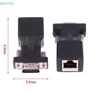 Best3c ขายดี อะแดปเตอร์แปลง DB9 RS232 ตัวผู้ เป็นตัวเมีย RJ45 พอร์ต COM เป็น LAN อีเธอร์เน็ต 1 ชิ้น