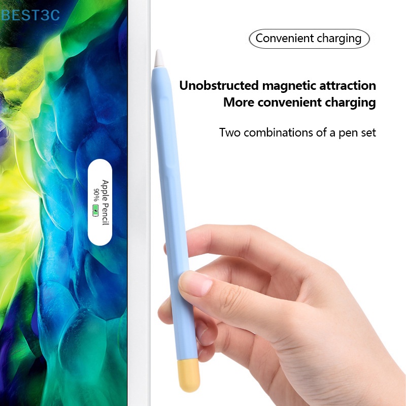 Best3c เคสซิลิโคนนิ่ม กันหาย สําหรับ Apple Pencil 2nd iPad