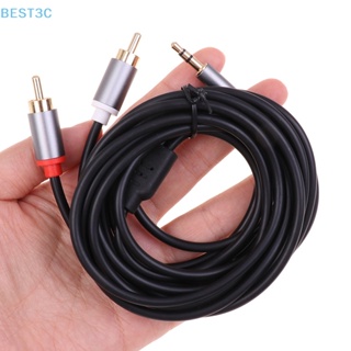 Best3c 2RCA to 3.5 มม. แจ็คเสียง สาย Aux แจ็ค 3.5 มม. เป็น 2RCA ตัวผู้ อะแดปเตอร์แยก ขายดี