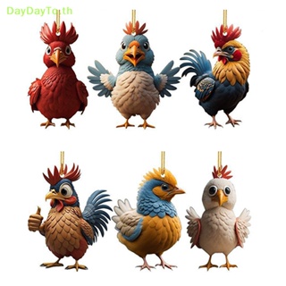 Daydayto จี้การ์ตูนไก่น่ารัก สําหรับแขวนตกแต่งบ้าน ต้นคริสต์มาส หน้าต่าง