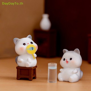 Daydayto ตุ๊กตาแมวเรซิ่นจิ๋วน่ารัก สําหรับตกแต่งบ้าน ห้องลูกแมว