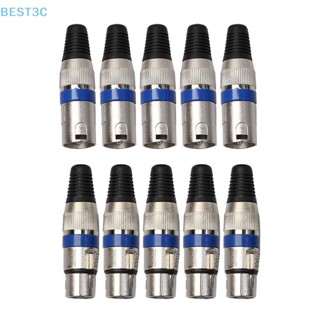 Best3c แจ็คเสียบไมโครโฟน XLR 3Pin ตัวผู้ และตัวเมีย 10 ชิ้น