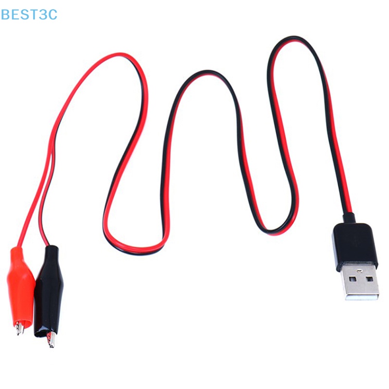 Best3c ขายดี คลิปหนีบปากจระเข้ USB ตัวผู้ สําหรับทดสอบสายไฟ