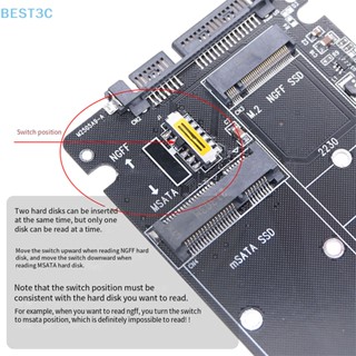 Best3c กล่องฮาร์ดดิสก์ M.2 NGFF SSD Msata เป็นพอร์ตอนุกรม Msata เป็น Sata 3 1 ชิ้น