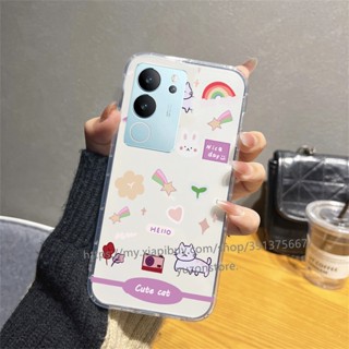 Phone Case VIVO V29 Pro V29e X90 Pro X80 Pro 5G 4G พร้อมส่ง เคสโทรศัพท์มือถือแบบนิ่ม กันกระแทก ลายการ์ตูนแมวน่ารัก สําหรับ