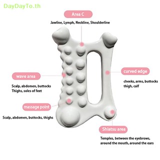 Daydayto แผ่นขูดเซรามิค สีขาว แบบมือถือ สําหรับนวดใบหน้า และร่างกาย