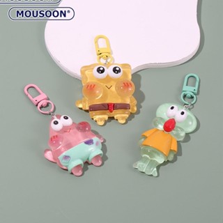 MOUSOON Luminous SpongeBob SquarePants พวงกุญแจ Pai Daxing กระเป๋าน่ารักการ์ตูนเครื่องประดับ