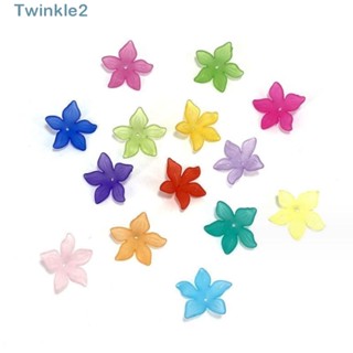 Twinkle ลูกปัดอะคริลิค เนื้อแมตต์ ลายดอกไม้ ดอกลิลลี่ คละสี สุ่มสี สําหรับงานฝีมือ 100 ชิ้น