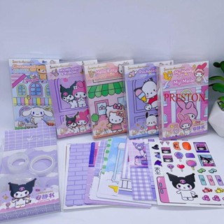 Preston KT Cat หนังสือเสียงเงียบ สติกเกอร์ตกแต่ง KT Cat, การ์ตูนสร้างสรรค์ My Melody DIY การเรียนรู้ในช่วงต้น