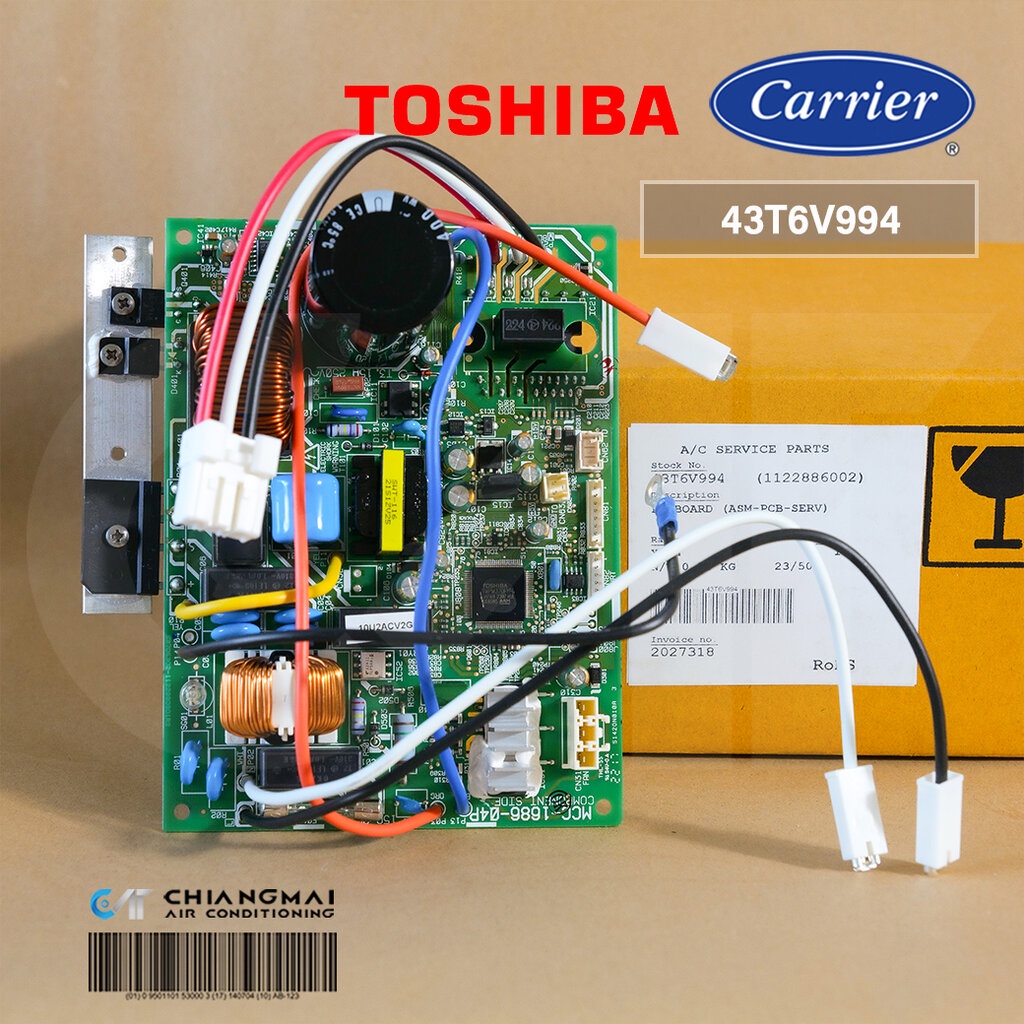 43T6V994 แผงวงจรแอร์ Carrier แผงบอร์ดแอร์แคเรียร์ บอร์ดคอยล์ร้อน รุ่น RAS-10U2KCV2G-T, 38TEVGB010-70