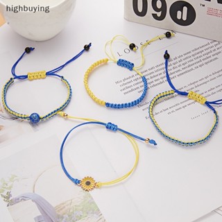 [highbuying] สร้อยข้อมือเชือกทอ แฮนด์เมด ปรับได้ ประดับลูกปัด รูปหัวใจ ของขวัญ สําหรับผู้หญิง คู่รัก พร้อมส่ง