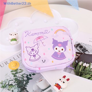 SANRIO กระเป๋าใส่เหรียญ เครื่องสําอาง กระเป๋าสตางค์ มีซิป ขนาดเล็ก แบบพกพา ลาย Hello Kitty Kuromi