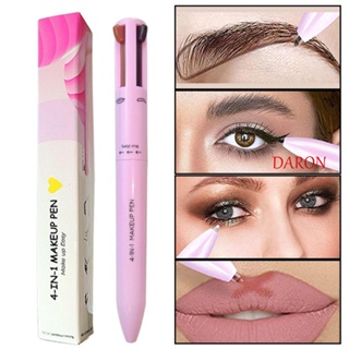 Daron 4 in1 ปากกาแต่งหน้า ใหม่ แบบพกพา แม่นยํา ผู้หญิง กันน้ํา ติดทนนาน สีง่าย เครื่องมือเครื่องสําอาง อายไลเนอร์ ปากกา ลิปไลเนอร์ ปากกา