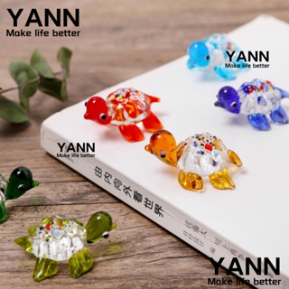 Yann1 ฟิกเกอร์เต่าทะเล แก้วบอโรซิลิเกตสูง สีน้ําเงินเข้ม สีฟ้า สีแดง สีเขียวอ่อน สีเขียว สีส้ม สําหรับตกแต่ง ของสะสม 6 ชิ้น