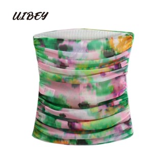 Uibey เสื้อกั๊ก พิมพ์ลาย เซ็กซี่ แฟชั่น 8975