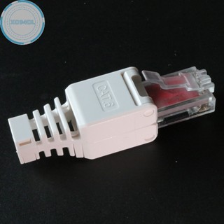 Xo94ol หัวปลั๊กเชื่อมต่ออีเธอร์เน็ต RJ45 ไม่มีตัวเชื่อมต่อ CCTV สีขาว