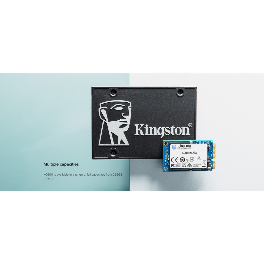 Kingston kc600 โซลิดสเตตไดรฟ์ภายใน mSATA SSD 500GB 1T 2TB สําหรับคอมพิวเตอร์ แล็ปท็อป