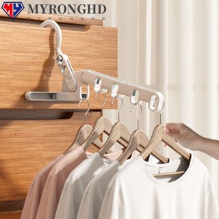 Myronghd ไม้แขวนเสื้อ ABS แบบพับได้ ประหยัดพื้นที่ สําหรับตู้เสื้อผ้า