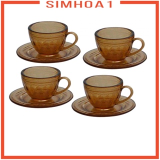 [Simhoa1] ชุดถ้วยชาจิ๋ว 1/6 อุปกรณ์เสริม สําหรับตกแต่งบ้านตุ๊กตา 4 ชิ้น