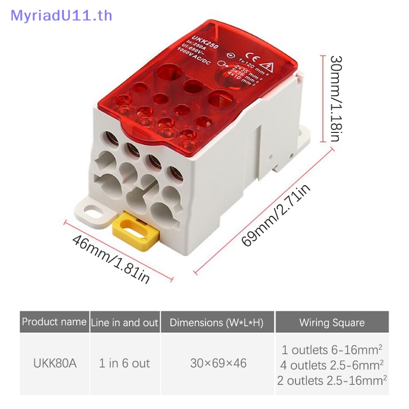 Myriadu UKK80A กล่องขั้วต่อสายไฟทั่วไป - รูปที่ 7