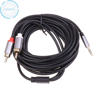 Xo94ol 2RCA สายเคเบิลแจ็คเสียง Aux เป็น 3.5 มม. แจ็ค 3.5 มม. เป็นอะแดปเตอร์แยก 2RCA ตัวผู้ TH