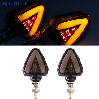 Myriadu หลอดไฟเลี้ยว LED 12V ทรงสามเหลี่ยม สองสี อุปกรณ์เสริม สําหรับสกูตเตอร์ รถจักรยานยนต์ 2 ชิ้น