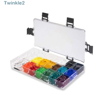 Twinkle พาเลทสีน้ํา 24 ช่อง กันรั่วซึม พร้อมที่จับนิ้วหัวแม่มือ 1 ชิ้น