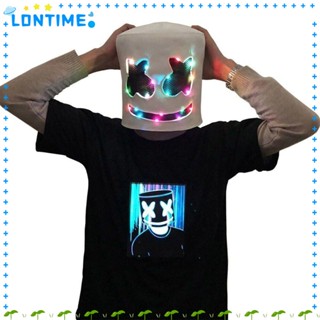 Lontime หมวกกันน็อคคอสเพลย์ มีไฟ LED เรืองแสง สําหรับปาร์ตี้ฮาโลวีน