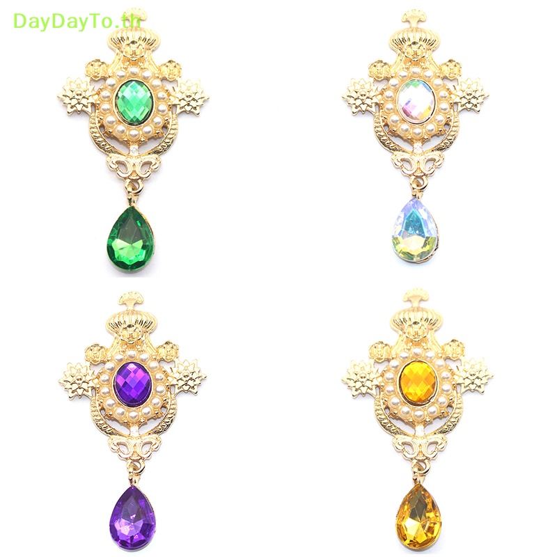Daydayto เข็มกลัด รูปหยดน้ํา ประดับไข่มุก พลอยเทียม อัลลอย สําหรับตกแต่งงานแต่งงาน แก้วไวน์ การ์ดเชิญ DIY